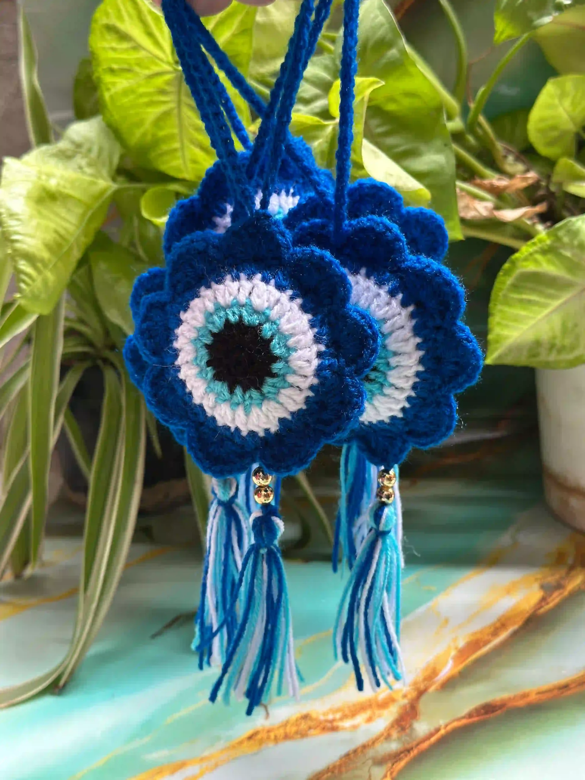 Crochet Hanging Car Nazarbattu