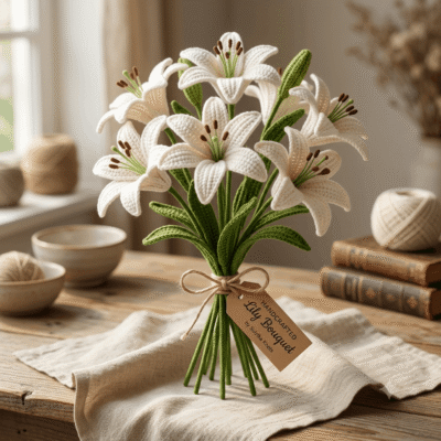 Handcrafted Lilies Crochet Flowers