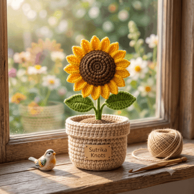 Handcrafted Sunflower Pot