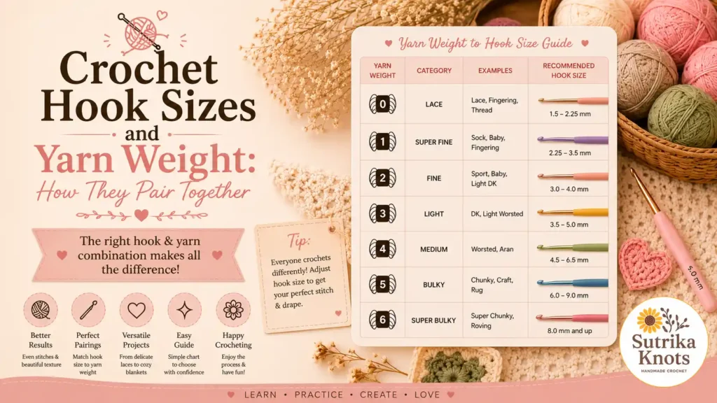 Crochet Hook Sizes and Yarn Weight How They Pair Together